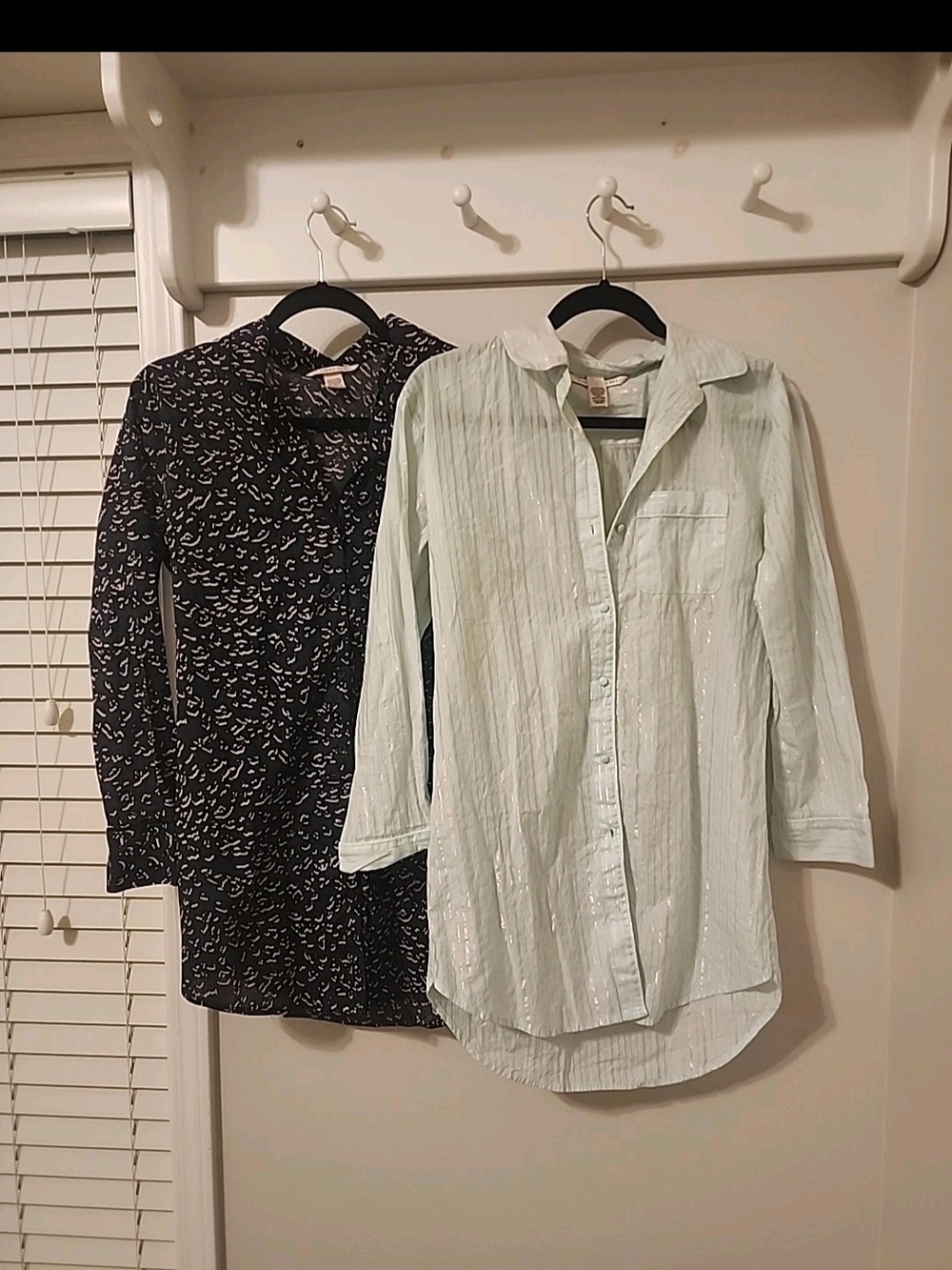 Victoria'a Secret Cotton Button Down Sleep Shirt Set Of 2, Size XS